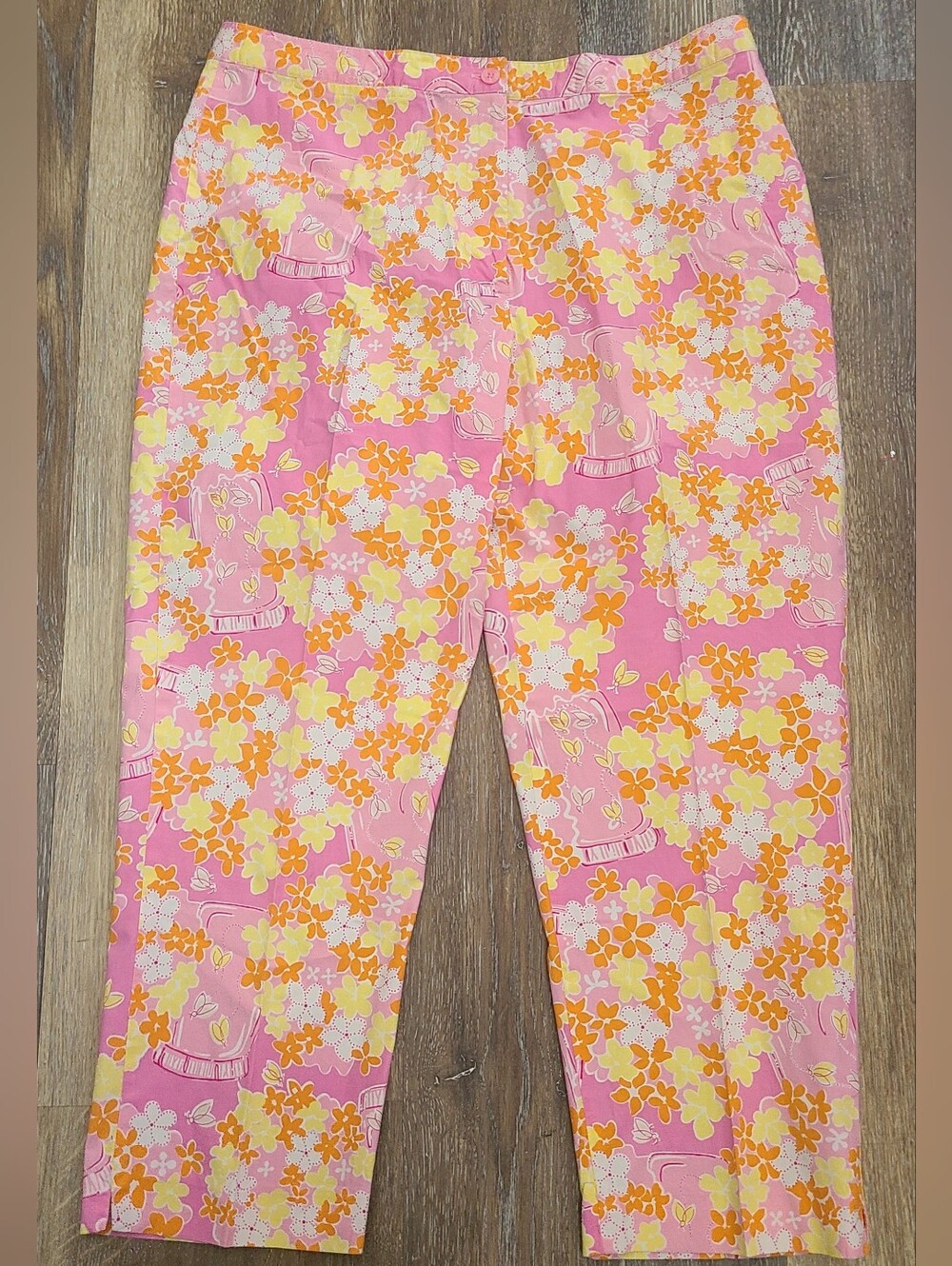 Lilly Pulitzer "Night Light" Firefly Design Capris Women's Size 14